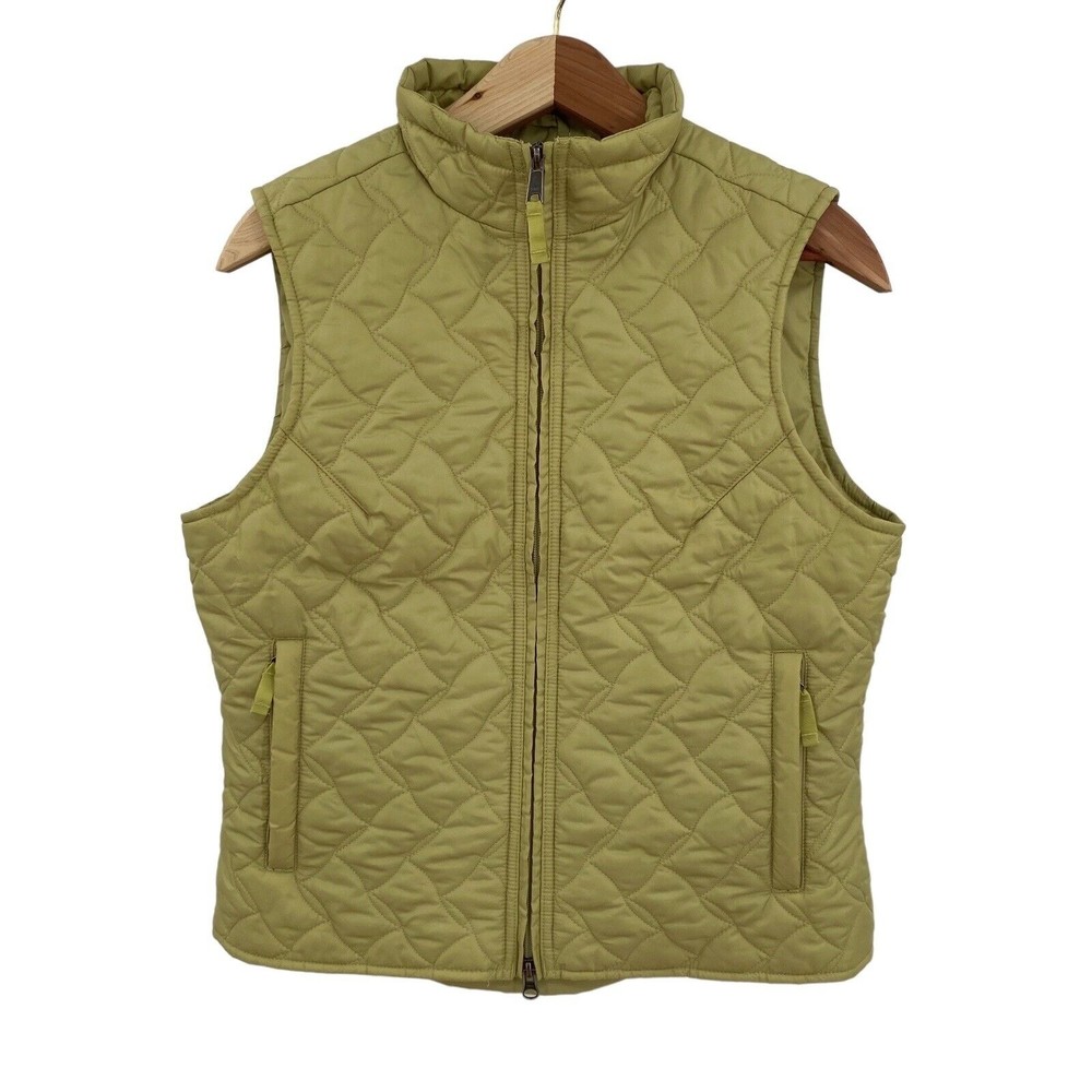 Royal Robbins Vest Medium Womens Green Quilted Packable Mock Neck Outdoor Hiking